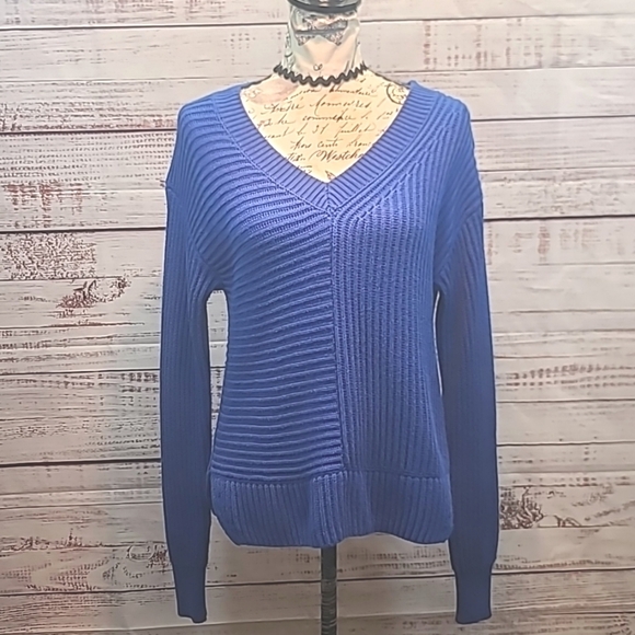 Simply Vera Verawang Chunky v neck sweater - Picture 1 of 9